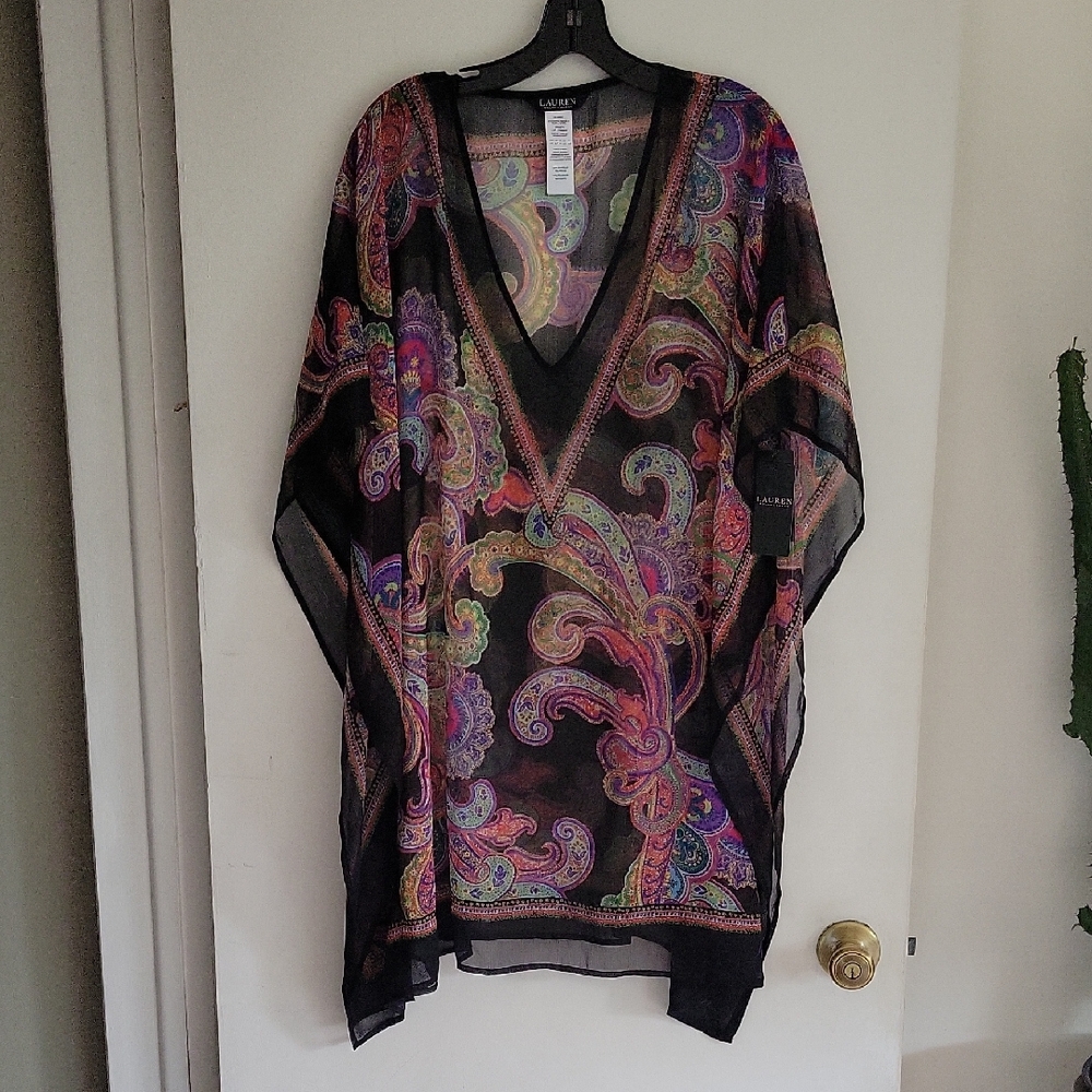 Ralph Lauren Women's Parder Poncho Swim Cover-Up Sz S/M NWT - Picture 2 of 4